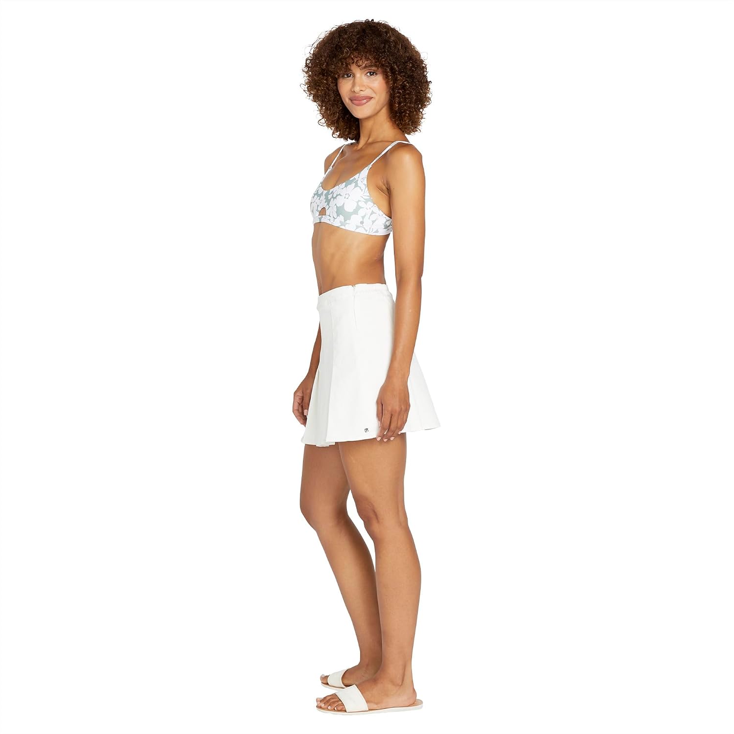 Volcom Women's Coco Ho Pleated Tennis Mini Skirt Star White