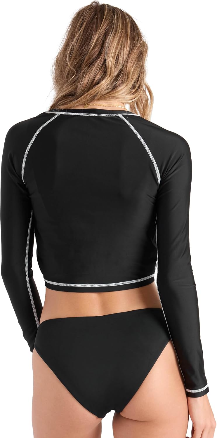 Volcom Women's Simply Core Long Sleeve Rashguard Upf 50+ Onyx