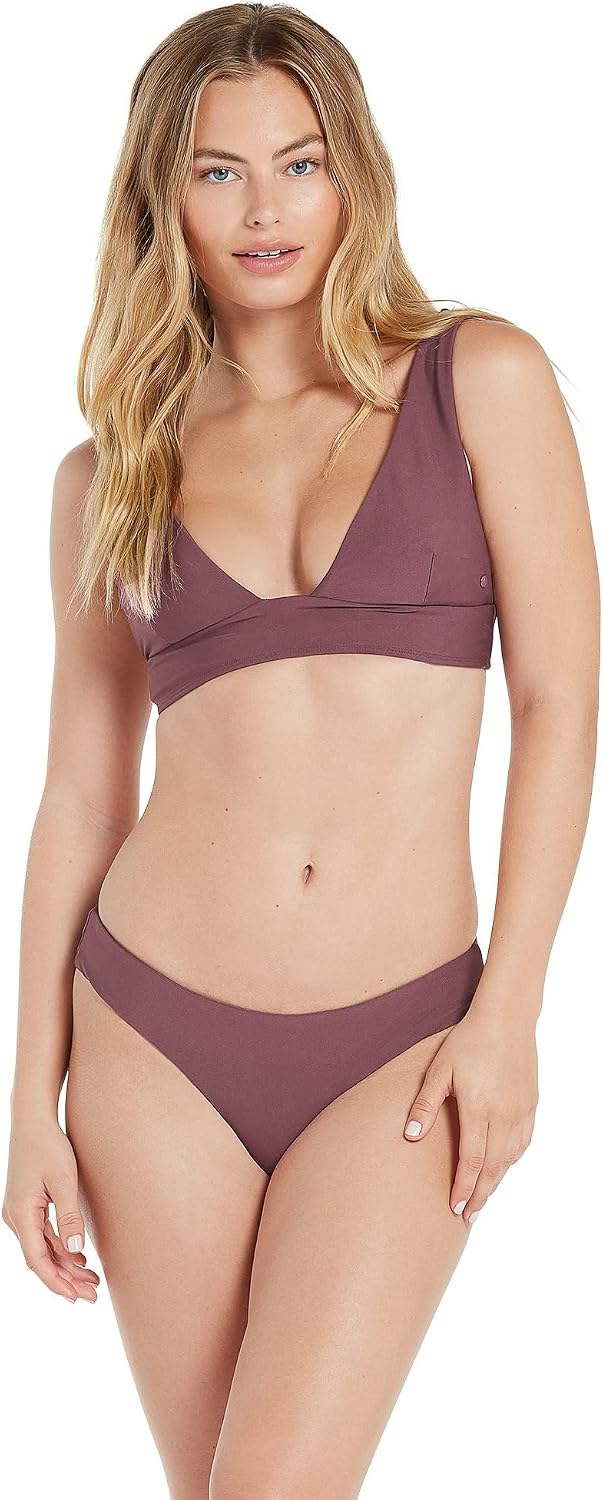 Volcom Women's Simply Seamless Cheeky Bikini Bottom (Regular & Plus Size) Eggplant