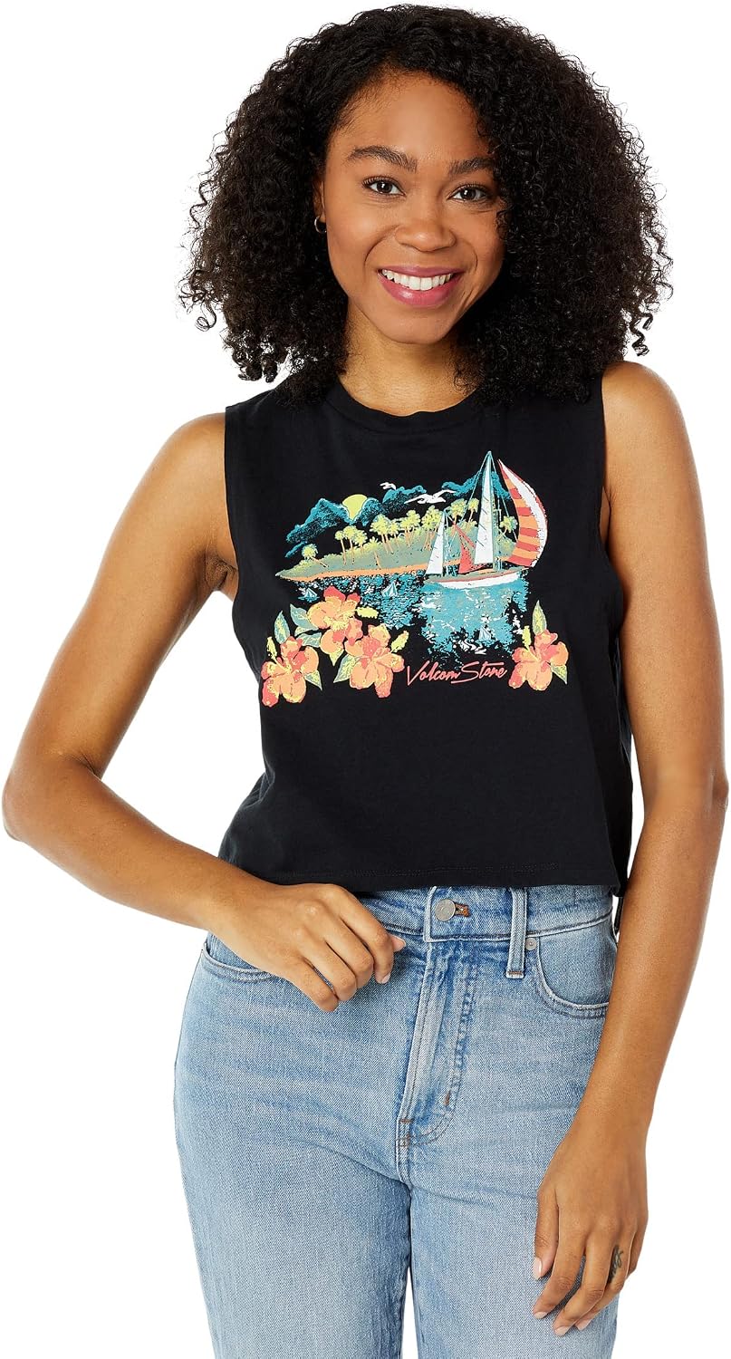 Volcom Women's Stone Hour Crop Tank Black