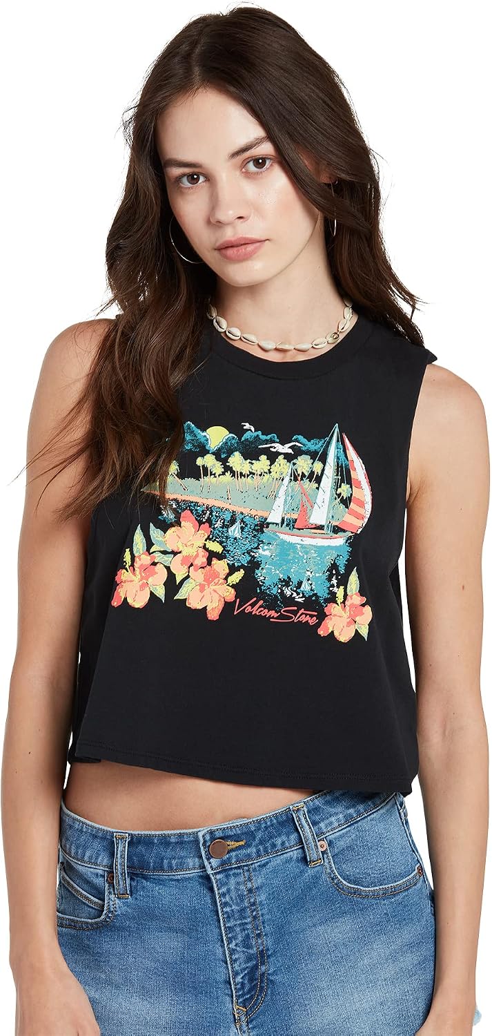 Volcom Women's Stone Hour Crop Tank Black