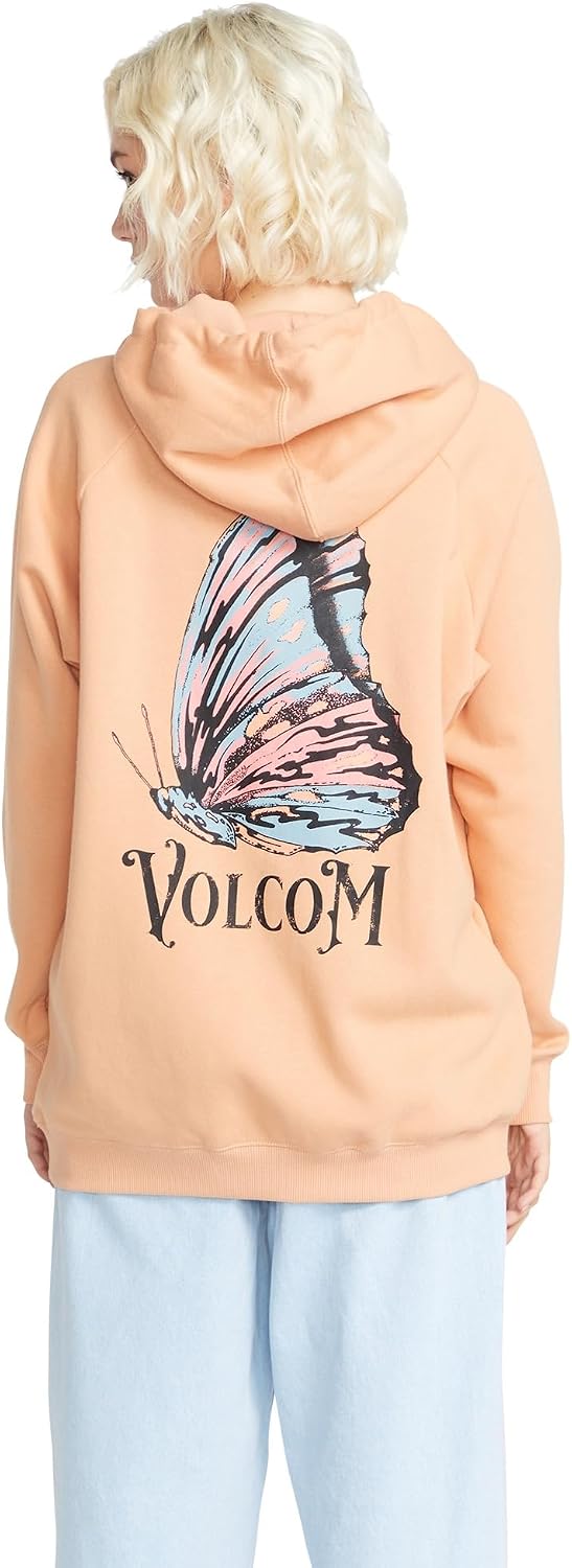 Volcom Women's Truly Stoked Ovesized Bf Hooded Fleece Sweatshirt Clay