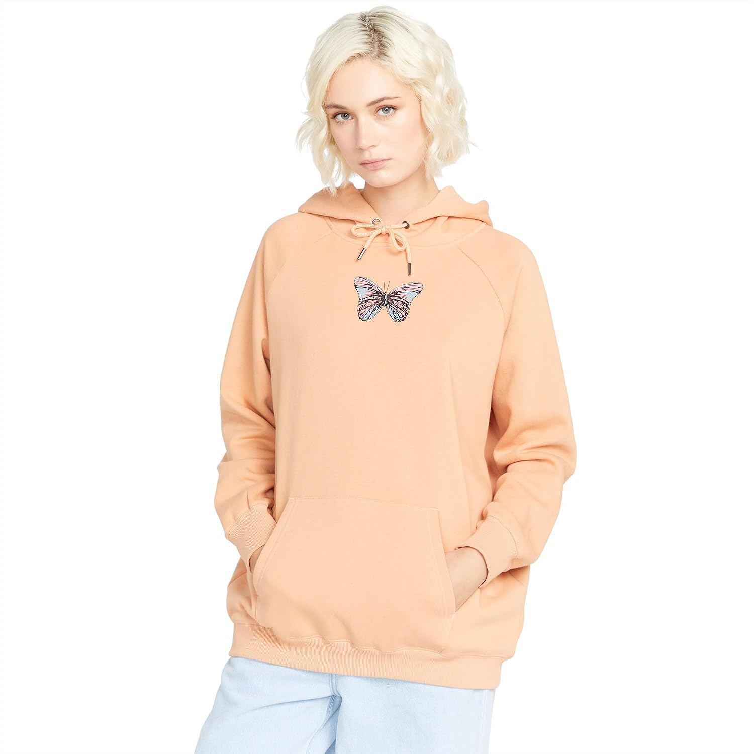 Volcom Women's Truly Stoked Ovesized Bf Hooded Fleece Sweatshirt Clay