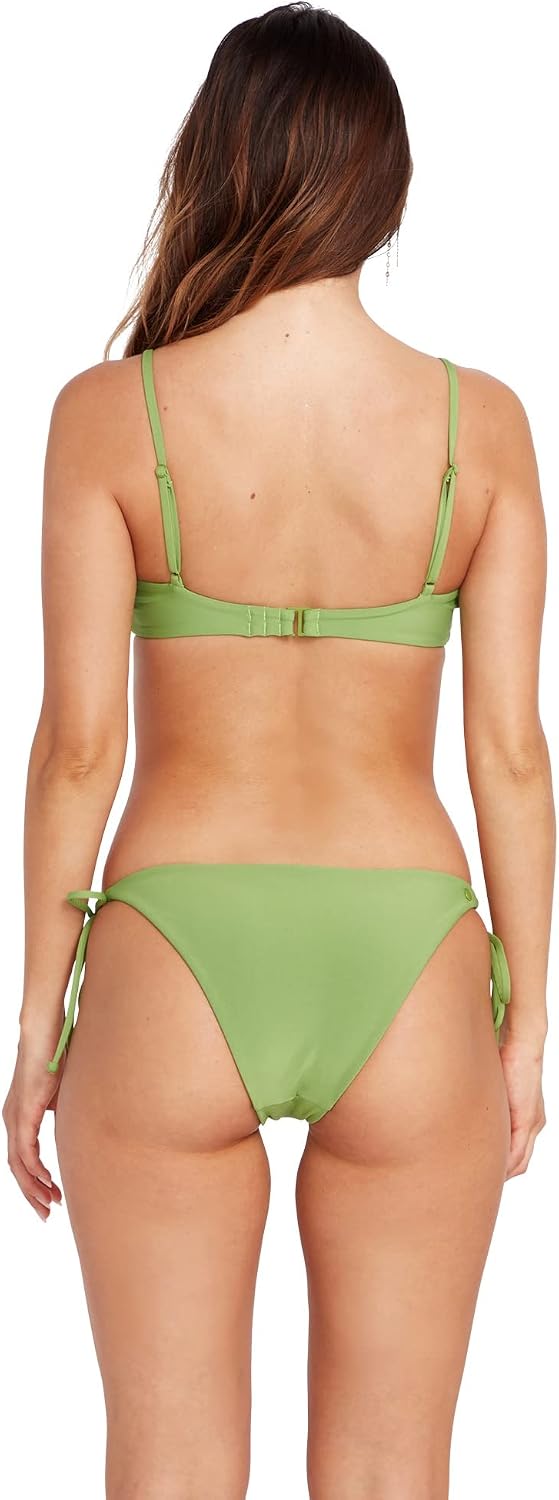 Volcom Women's Simply Seamless Skimpy Tie Side Swimsuit Bikini Bottom Apple-a