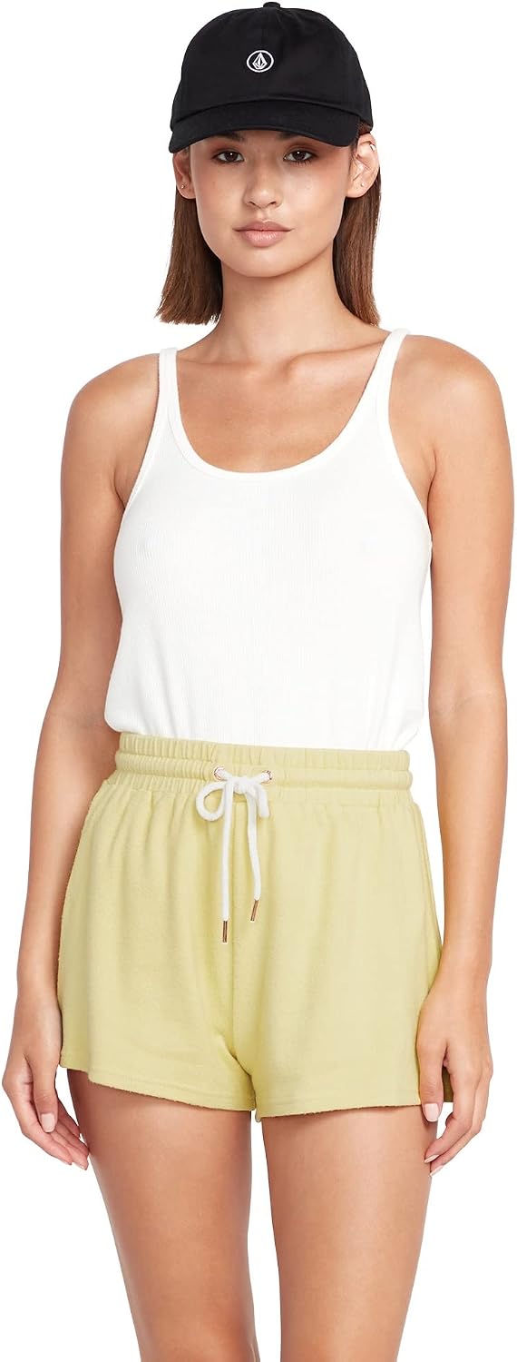 Volcom Women's Lived in Lounge Fleece Sweat Shorts (Regular & Plus Size) Citron