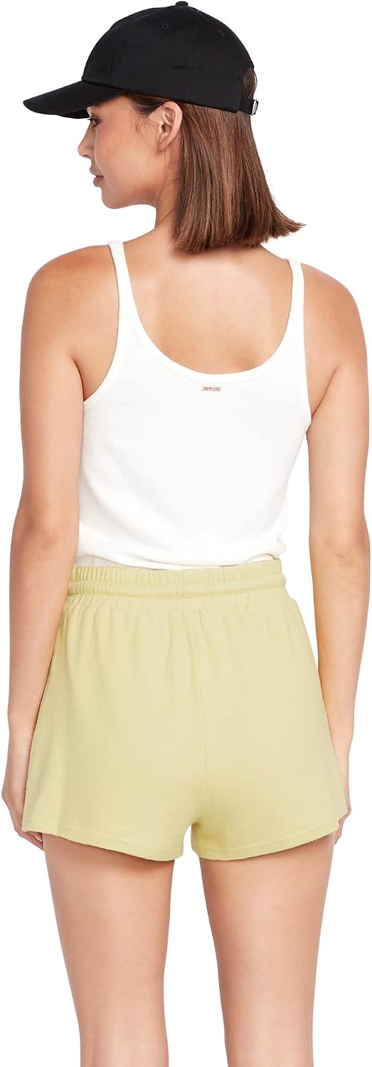 Volcom Women's Lived in Lounge Fleece Sweat Shorts (Regular & Plus Size) Citron