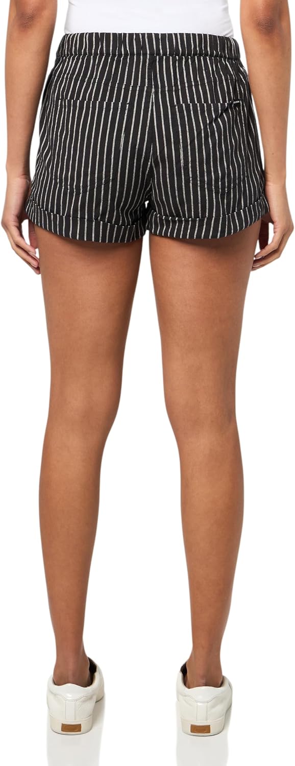 Volcom Women's Sunday Strut Elastic Waist Short Black White