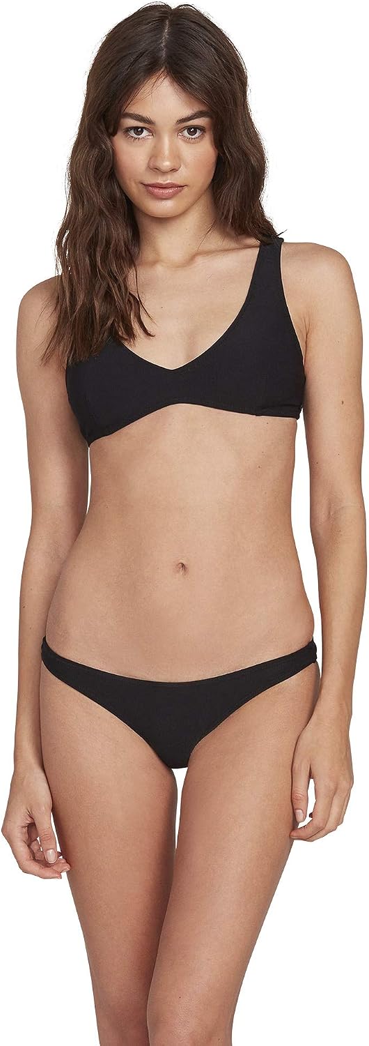 Volcom Women's Simply Solid Full Bikini Bottom (Regular & Plus Size) Jet