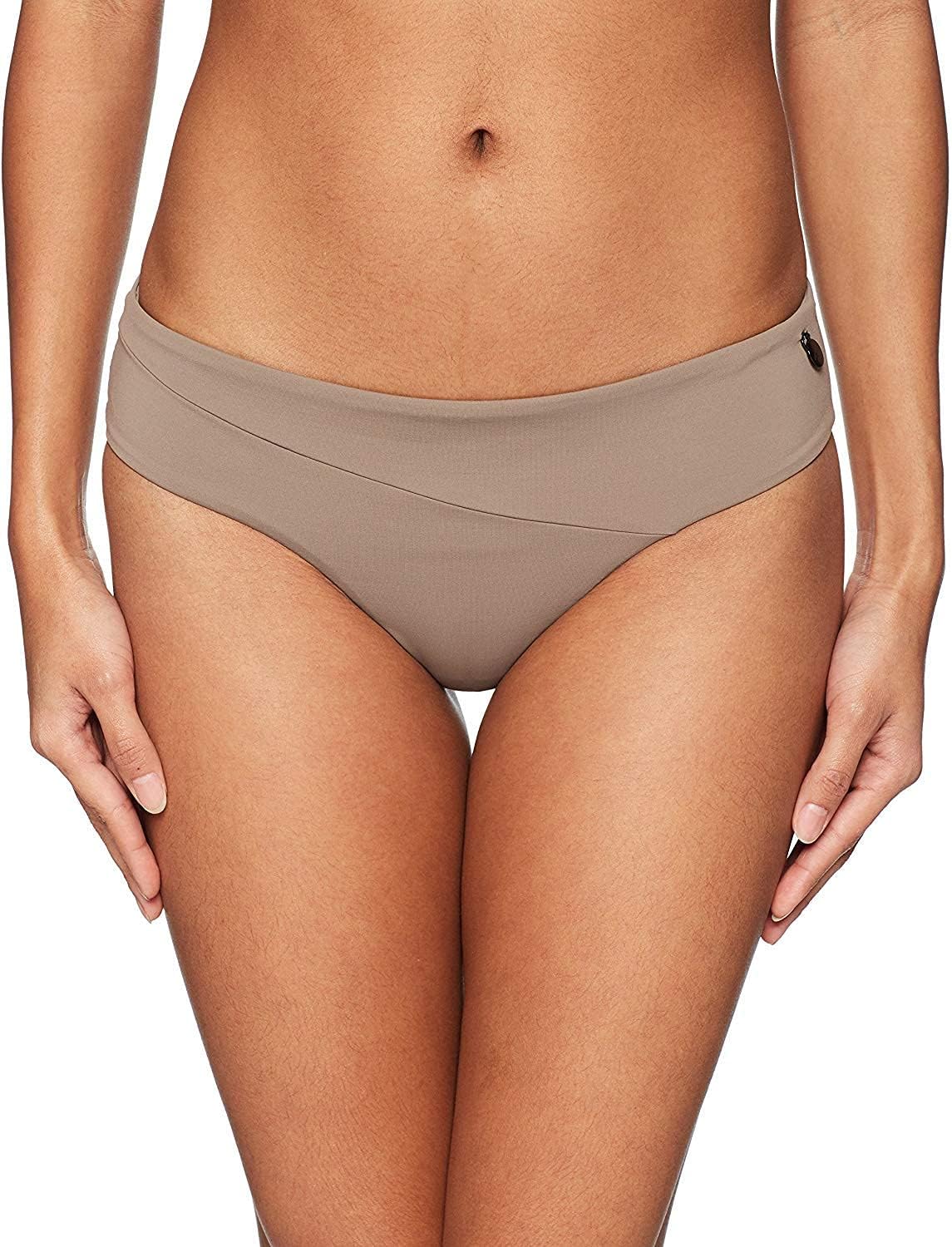 Volcom Women's Simply Solid Full Bikini Bottom (Regular & Plus Size) Stone