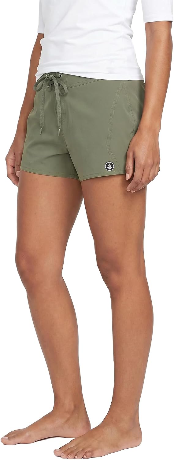 Volcom Women's Simply Solid 5-Inch Swim Surf Boardshort Green Olive