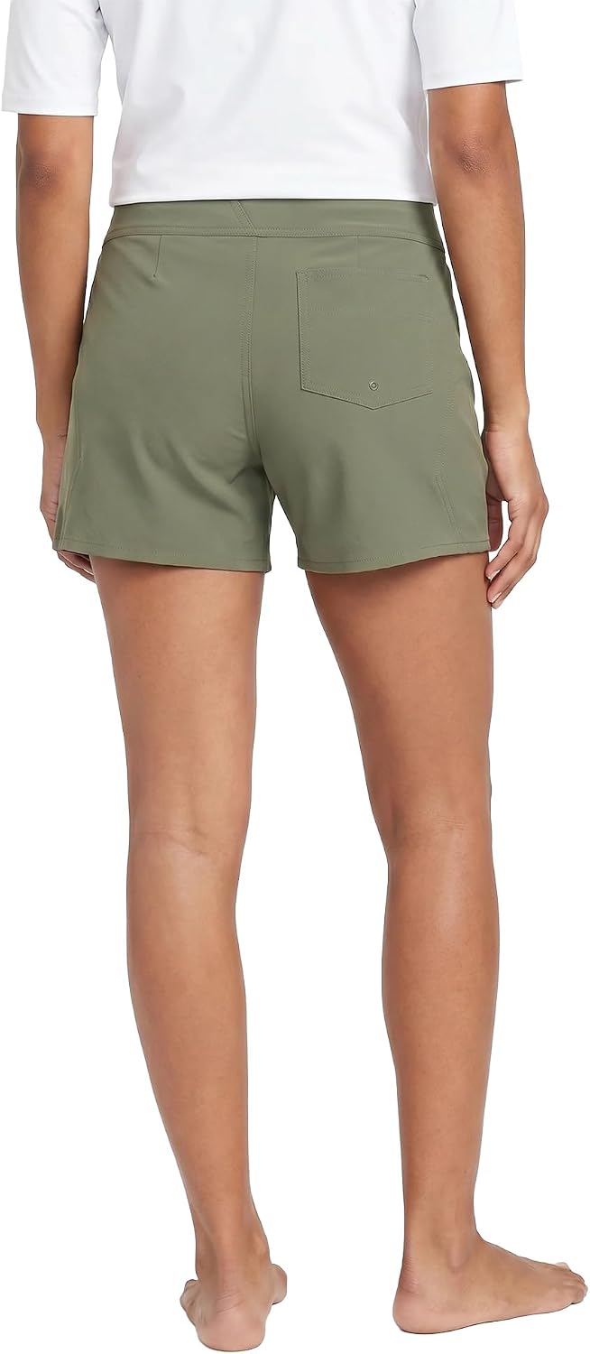 Volcom Women's Simply Solid 5-Inch Swim Surf Boardshort Green Olive