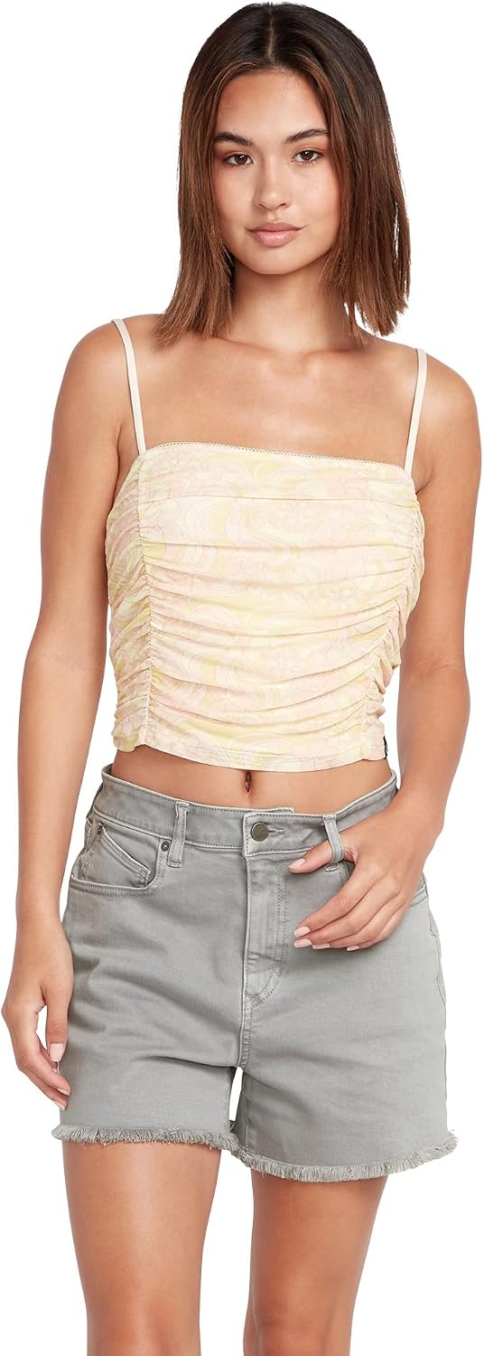 Volcom Women's Stone Step High Rise Denim Short Moonbeam