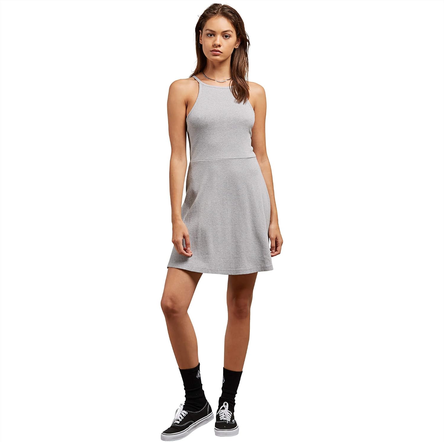 Volcom Stoned High Rise Raw Hem Mini Skirt Skirt Heather Grey