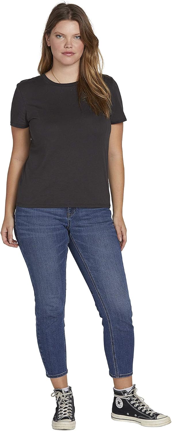 Volcom Women's One of Each Short Sleeve Crew Neck Tee (Regular & Plus Size) Black
