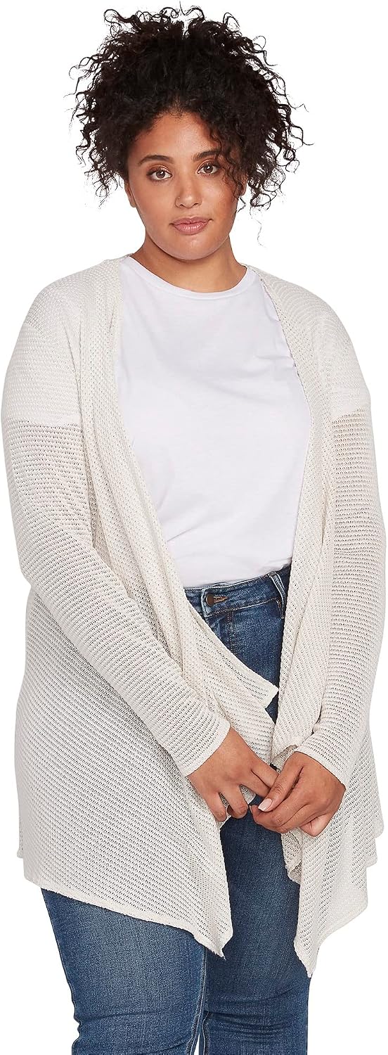 Volcom Women's Go Go Wrap Open Front Cardigan Sweater (Regular & Plus Size) Oatmeal