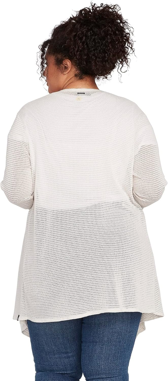 Volcom Women's Go Go Wrap Open Front Cardigan Sweater (Regular & Plus Size) Oatmeal