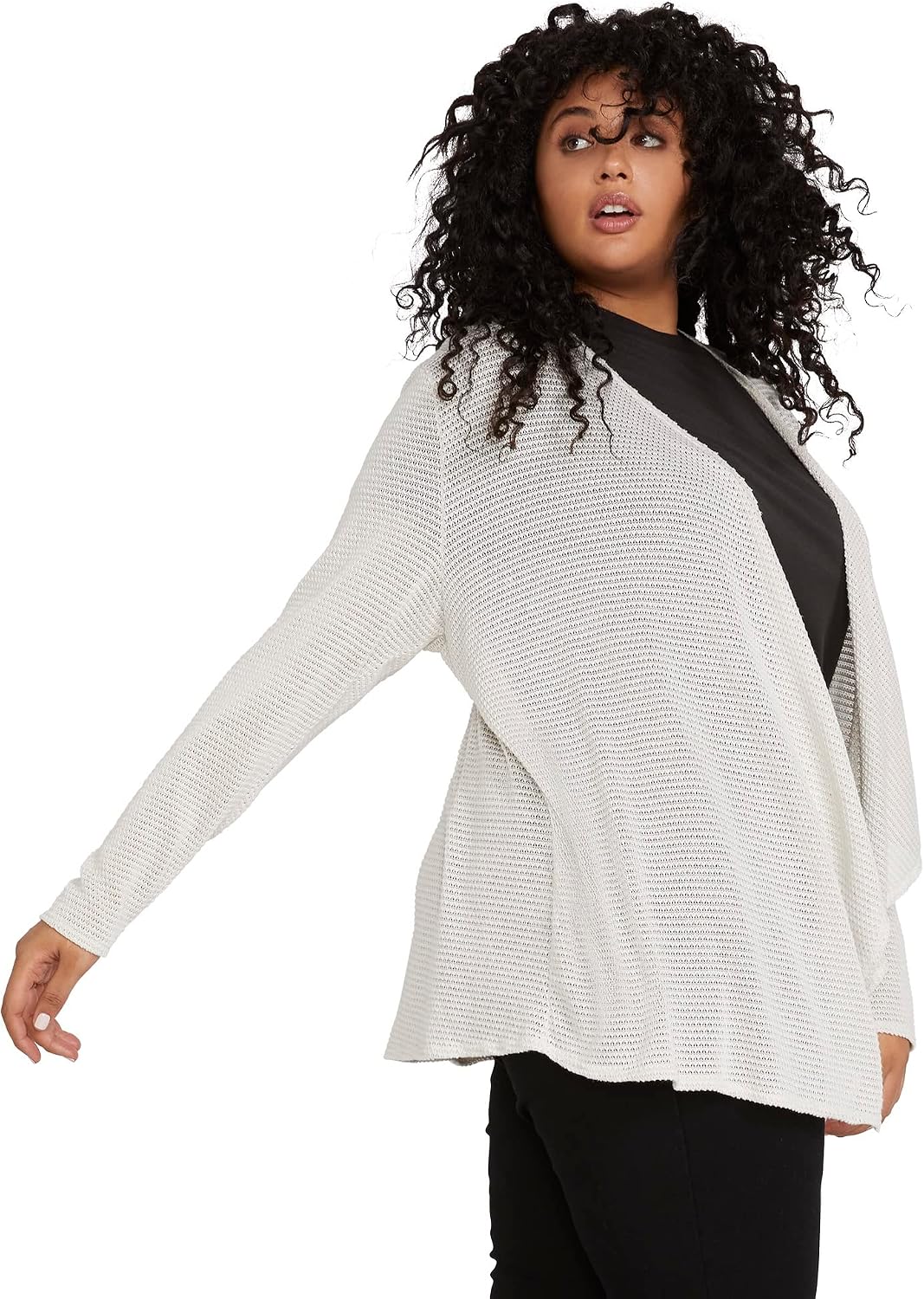 Volcom Women's Go Go Wrap Open Front Cardigan Sweater (Regular & Plus Size) Oatmeal