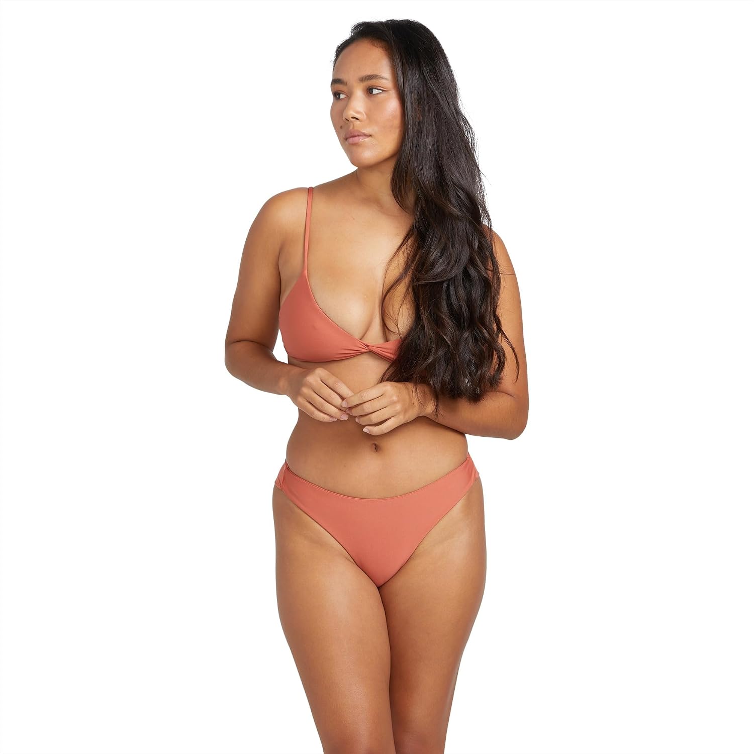 Volcom Women's Simply Seamless Cheeky Bikini Bottom (Regular & Plus Size) Rosewood
