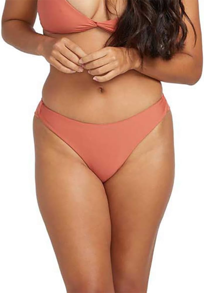 Volcom Women's Simply Seamless Cheeky Bikini Bottom (Regular & Plus Size) Rosewood