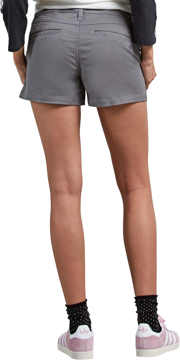 Volcom Women's Frochickie 3" Chino Short (Regular & Plus Size) Heather Grey
