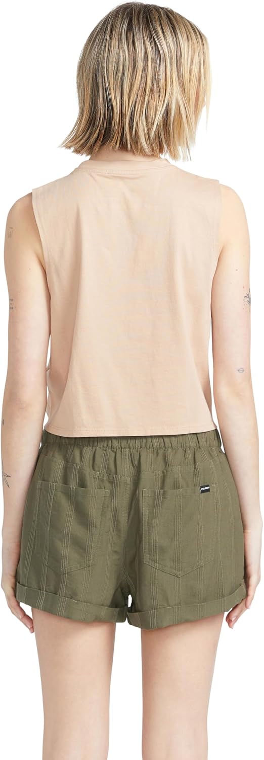 Volcom Women's Sunday Strut Elastic Waist Short Army