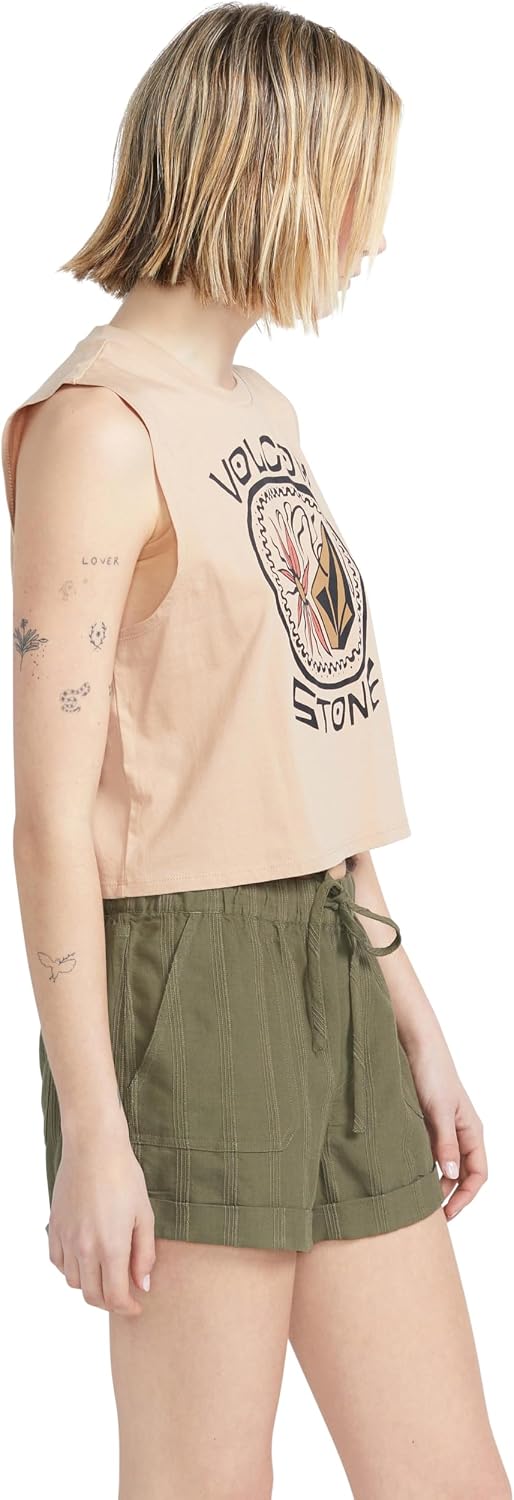 Volcom Women's Sunday Strut Elastic Waist Short Army