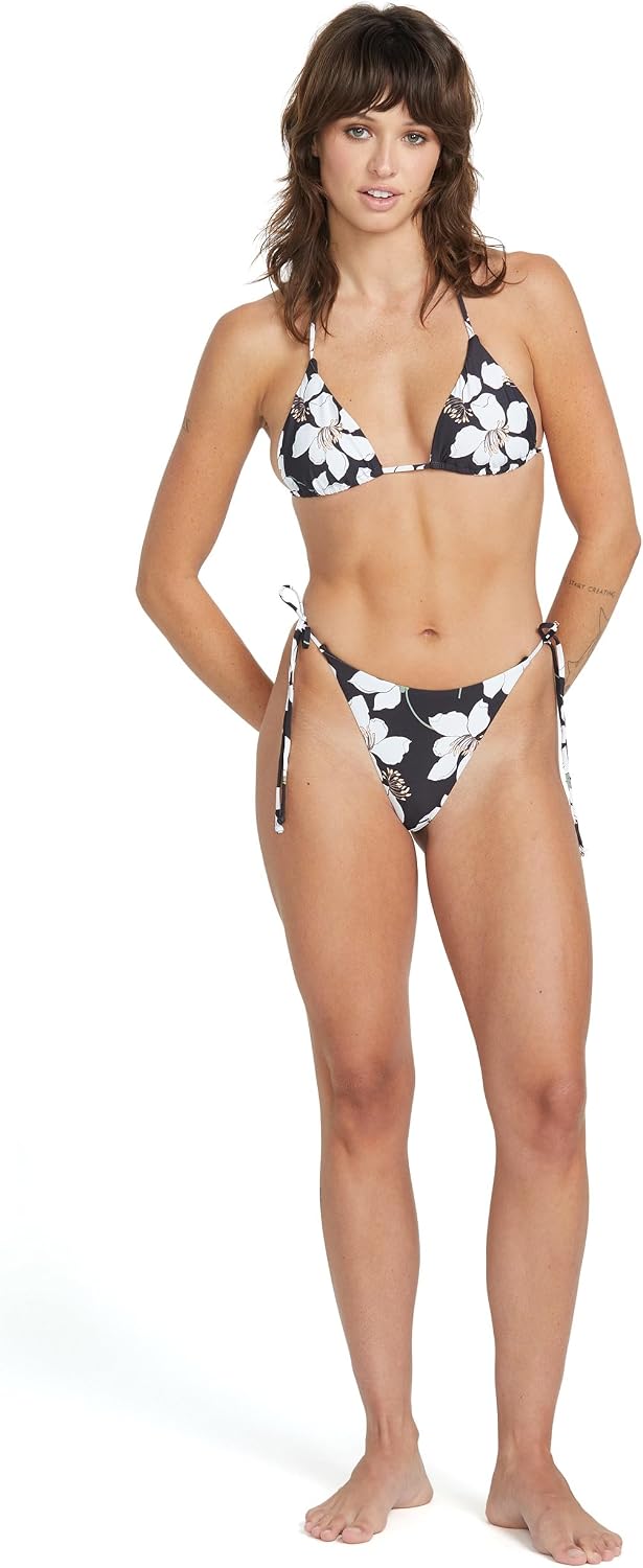 Volcom Women's Tri Bikini Top – Sustainable Slide-tri Swim Top with Adjustable Halter and Removable Cups Midnight Lily