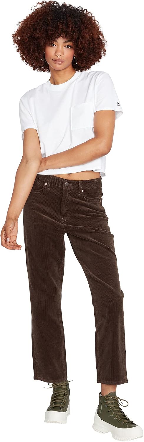Volcom Women's Stoned High Rise Straight Leg Jean Espresso