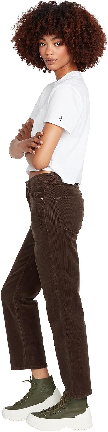 Volcom Women's Stoned High Rise Straight Leg Jean Espresso