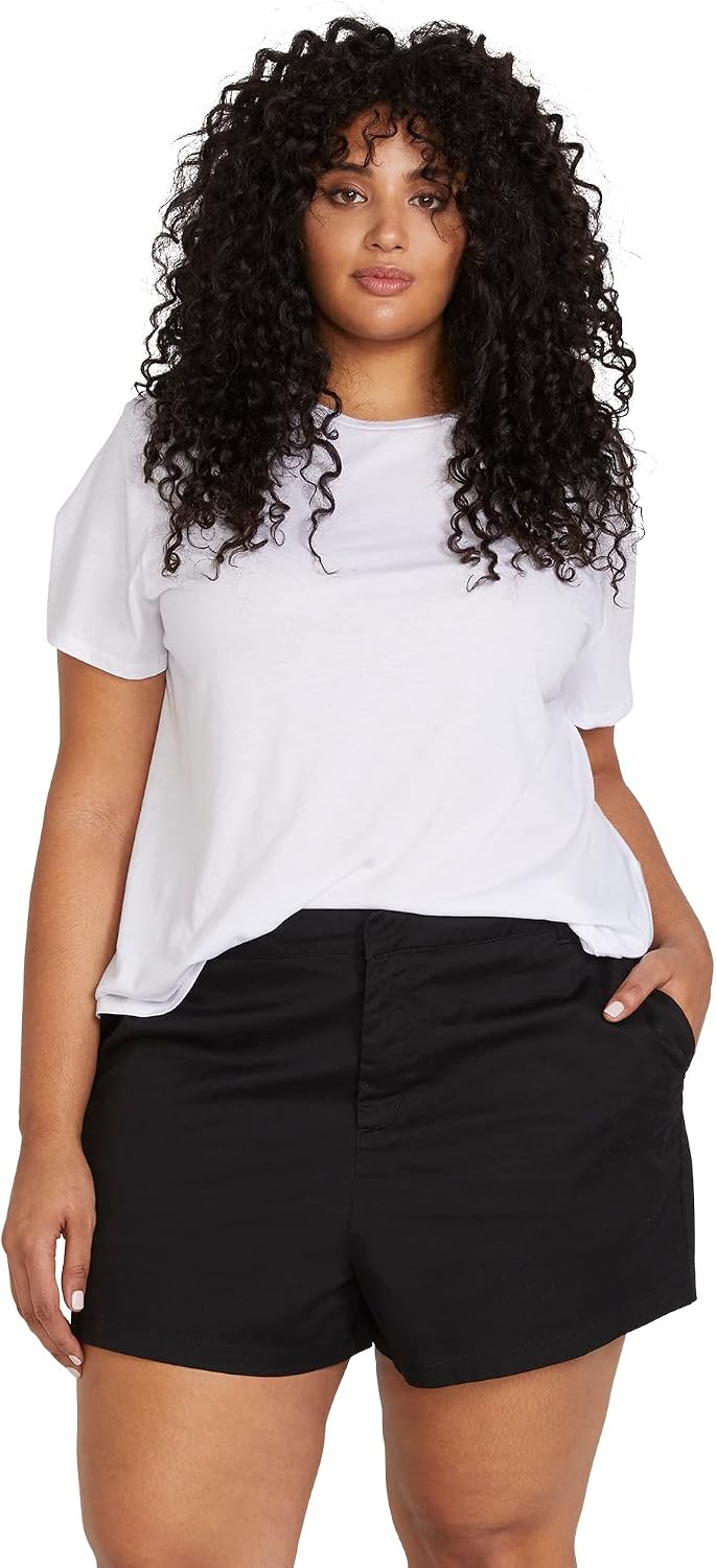 Volcom Women's Frochickie 3" Chino Short (Regular & Plus Size) Black