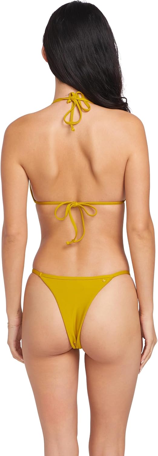 Volcom Women's Simply Solid V Beach Pant Bikini Bottom Moss