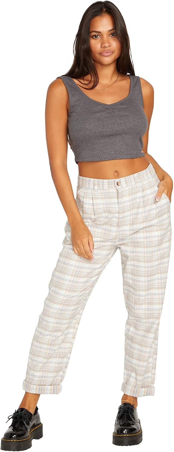 Volcom Women's Frochickie Trouser Slim Fit Chino Pant Multi