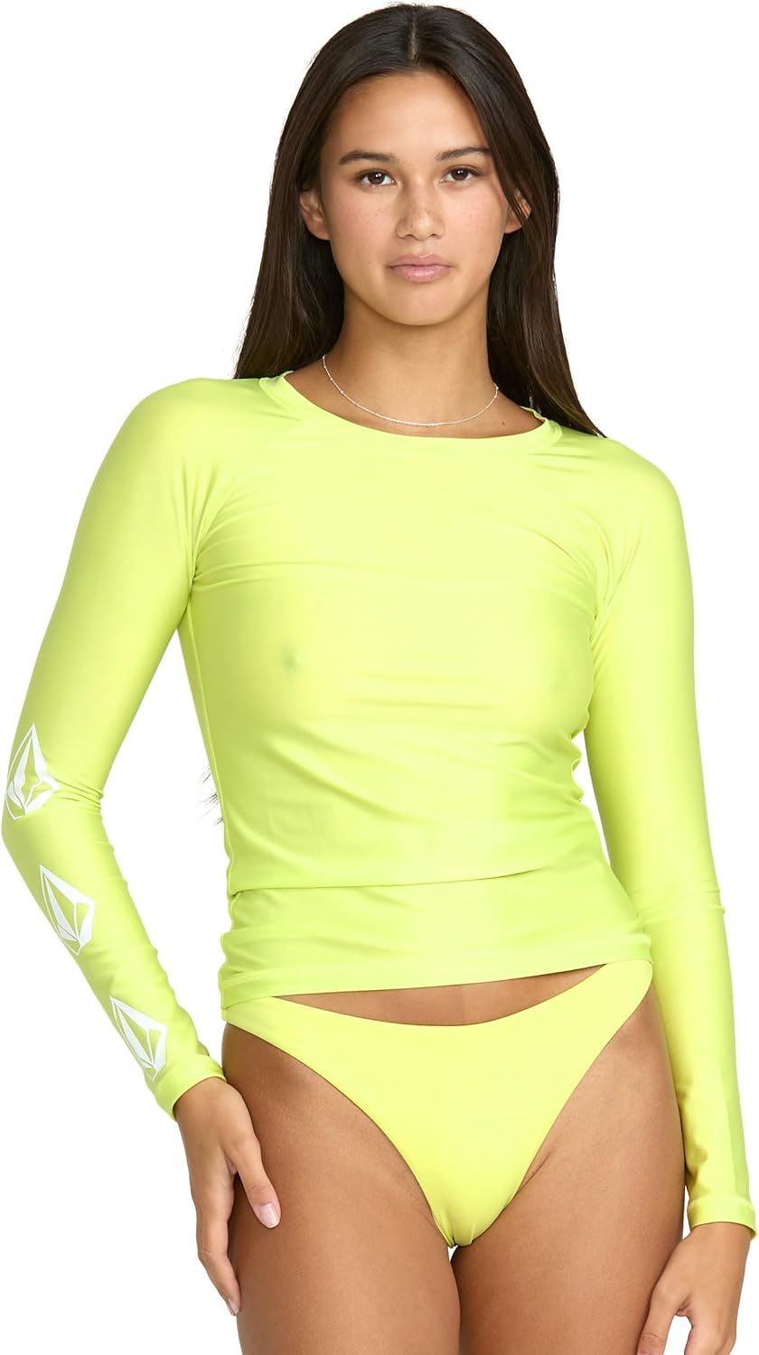 Volcom Women's Simply Core Long Sleeve Rashguard Upf 50+ Island Green