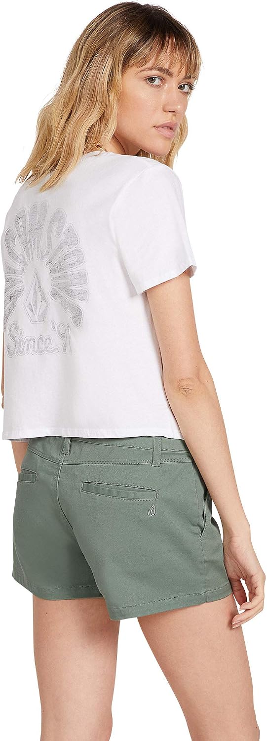 Volcom Women's Frochickie 3" Chino Short (Regular & Plus Size) Forest Green