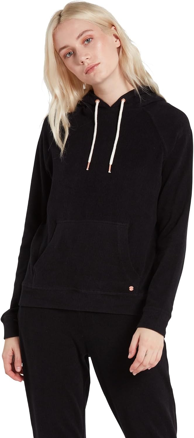 Lived In Lounge Hooded Fleece Pullover Sweatshirt (Regular & Plus Size) Black 3