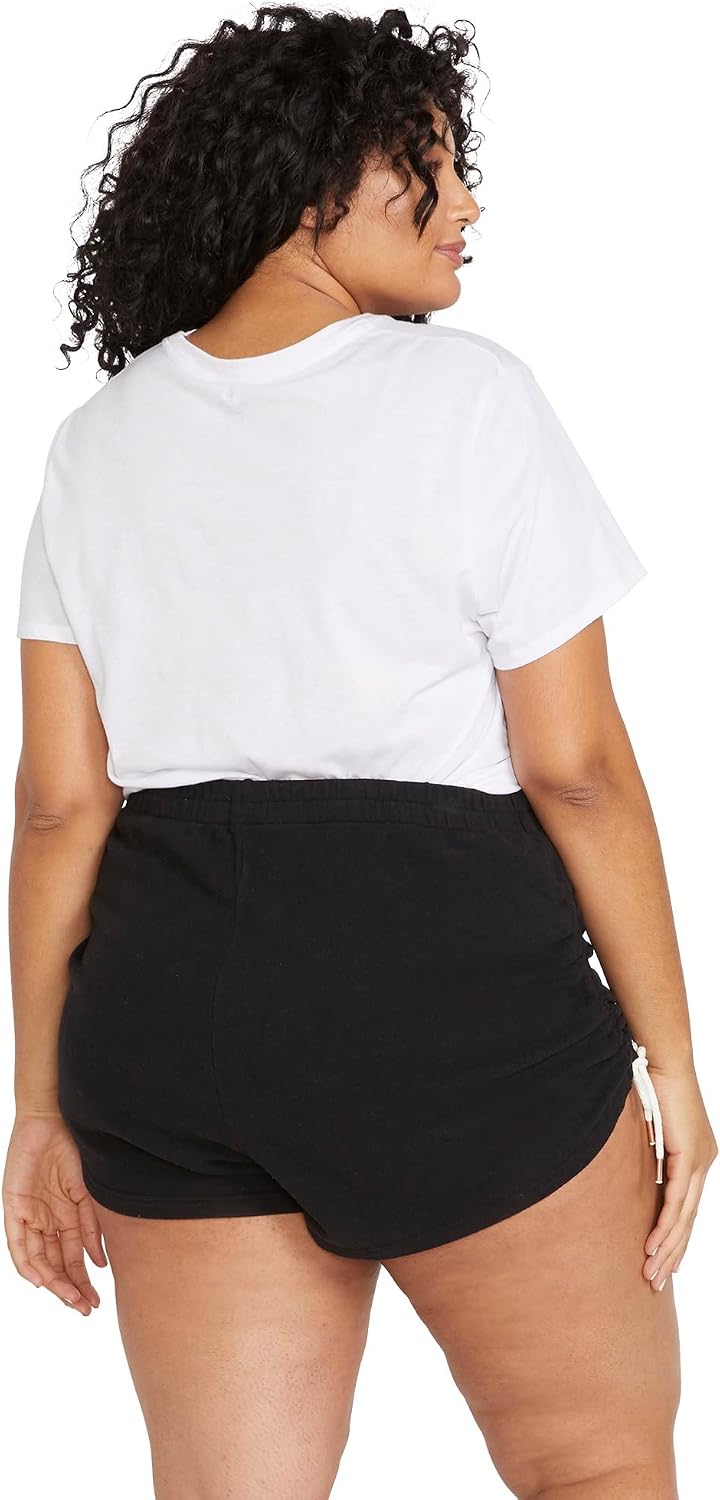 Volcom Women's Lived In Lounge Fleece Sweat Shorts (Regular & Plus Size) Black 2