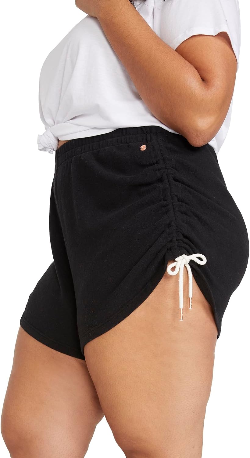Volcom Women's Lived In Lounge Fleece Sweat Shorts (Regular & Plus Size) Black 2