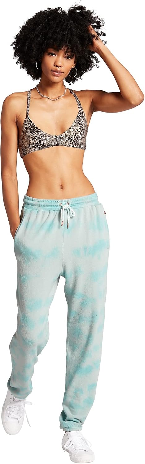 Volcom Women's Lived In Lounge Fleece Sweatpants (Regular & Plus Size) Blue Fog