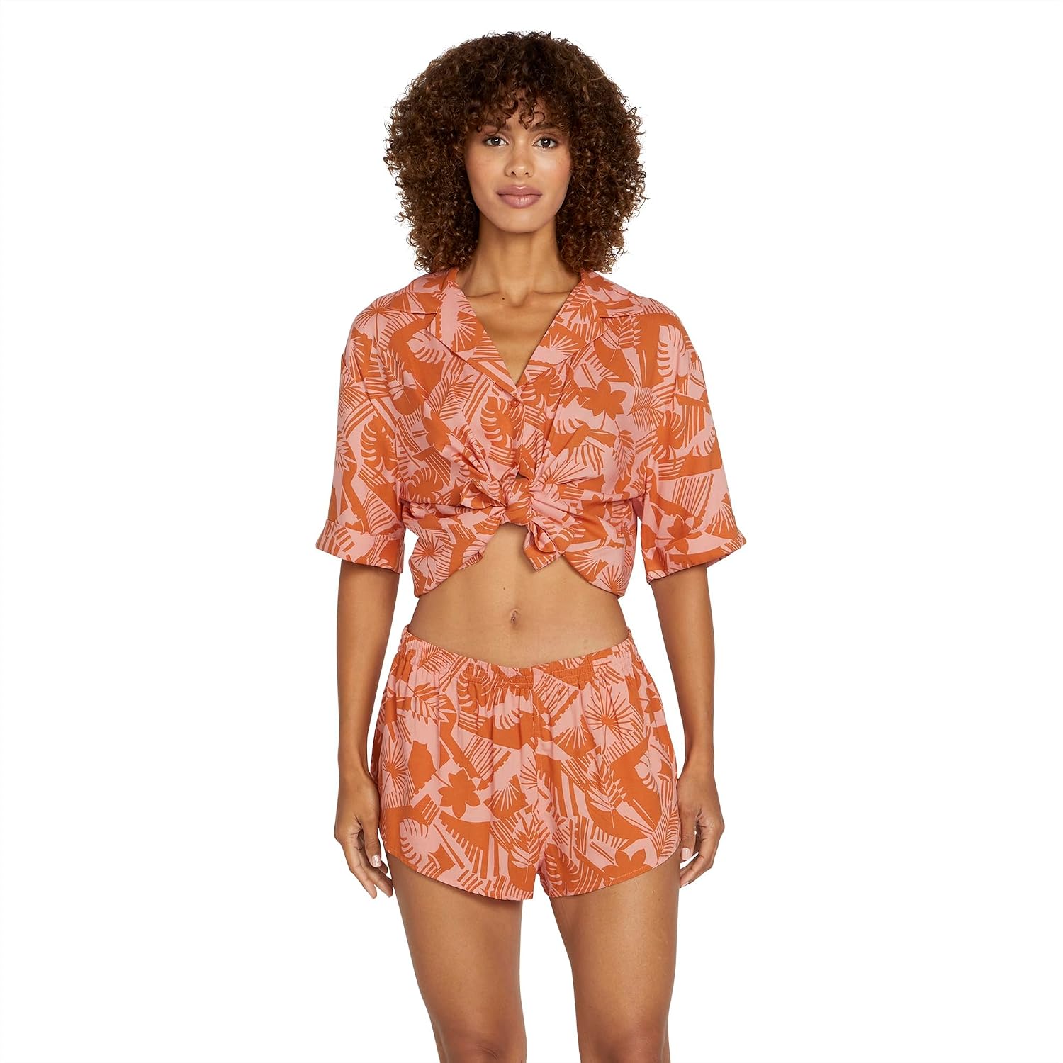 Volcom Women's Off Tropic Elastic Waist Short Burnt Sienna