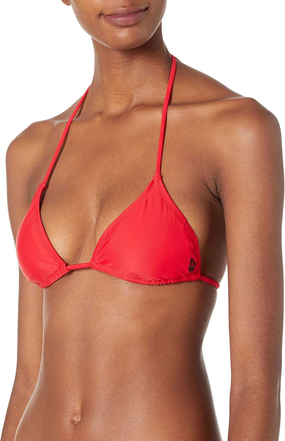 Volcom Women's Tri Bikini Top – Sustainable Slide-tri Swim Top with Adjustable Halter and Removable Cups True Red