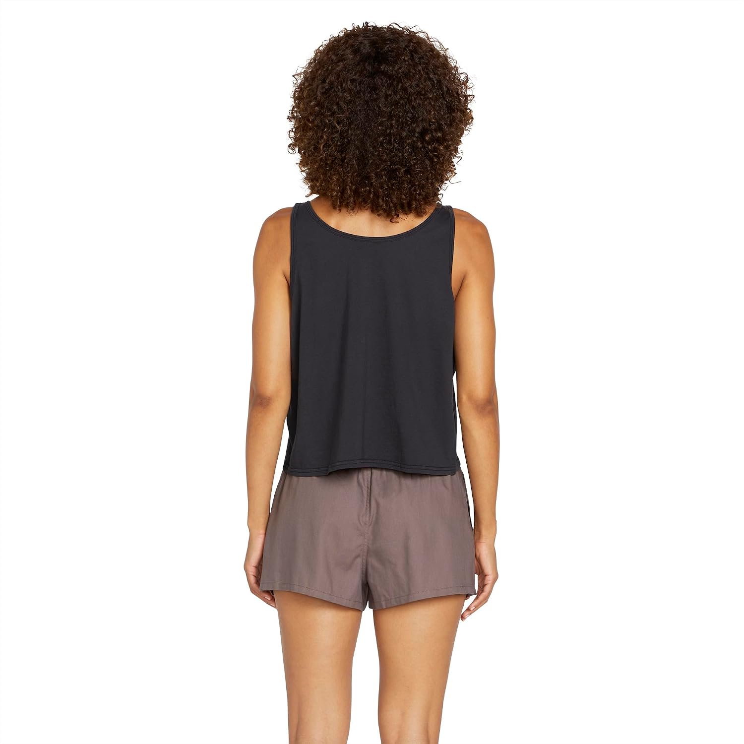 Volcom Women's to The Bank Organic Cotton Graphic Tank Top – Relaxed Boxy Fit, Breezy Summer Style Black