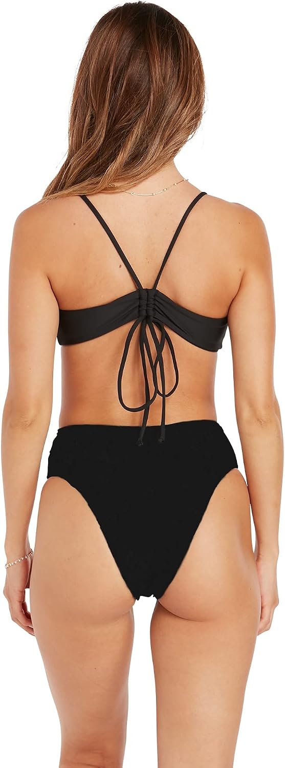 Volcom Women's Full Bikini Bottom – Low-Rise Swim Bottom with Full Coverage, Made from Recycled Fabric Pitch