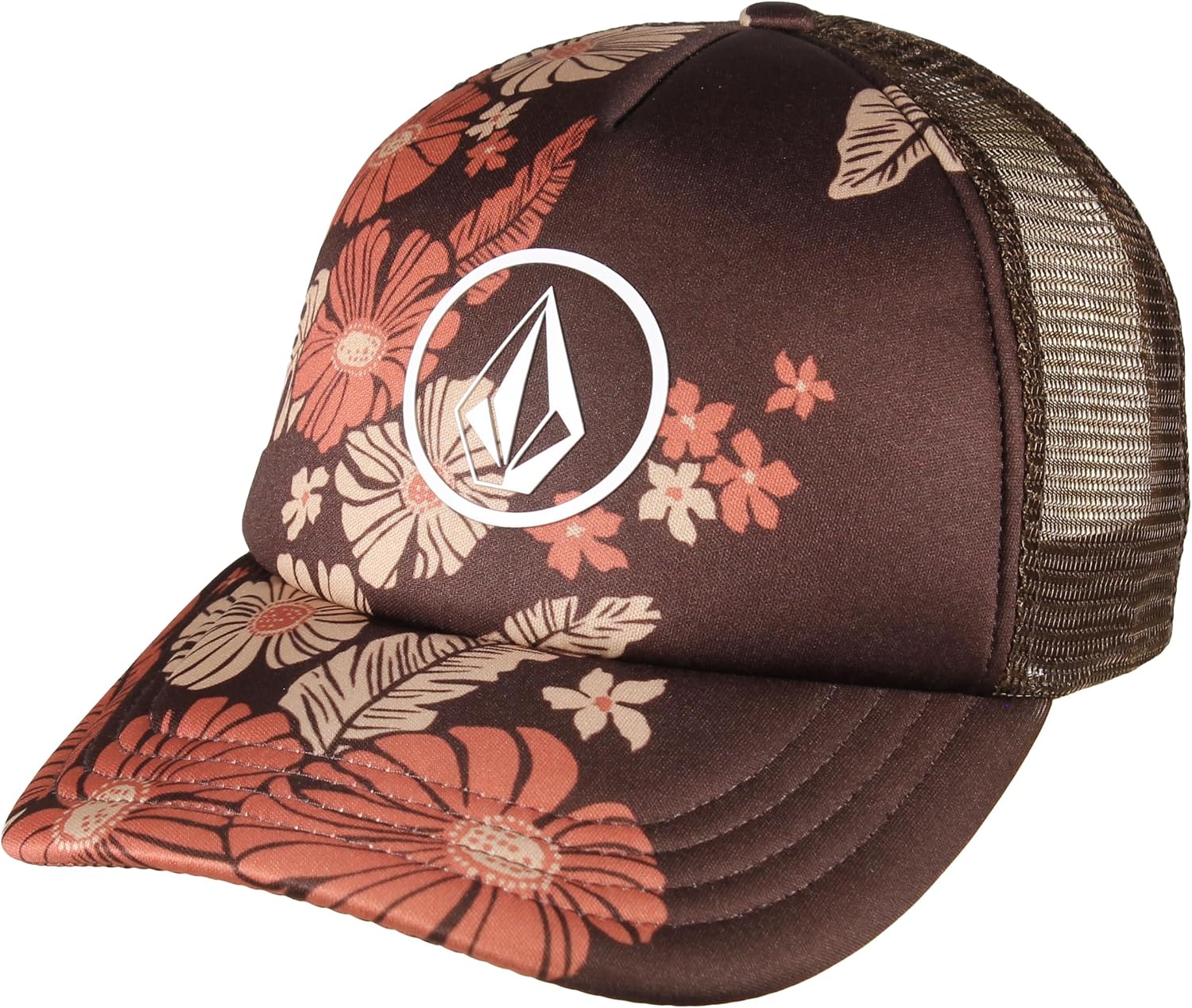 Volcom Women's Into Paradise Trucker Foam Snapback Hat Bear Brown