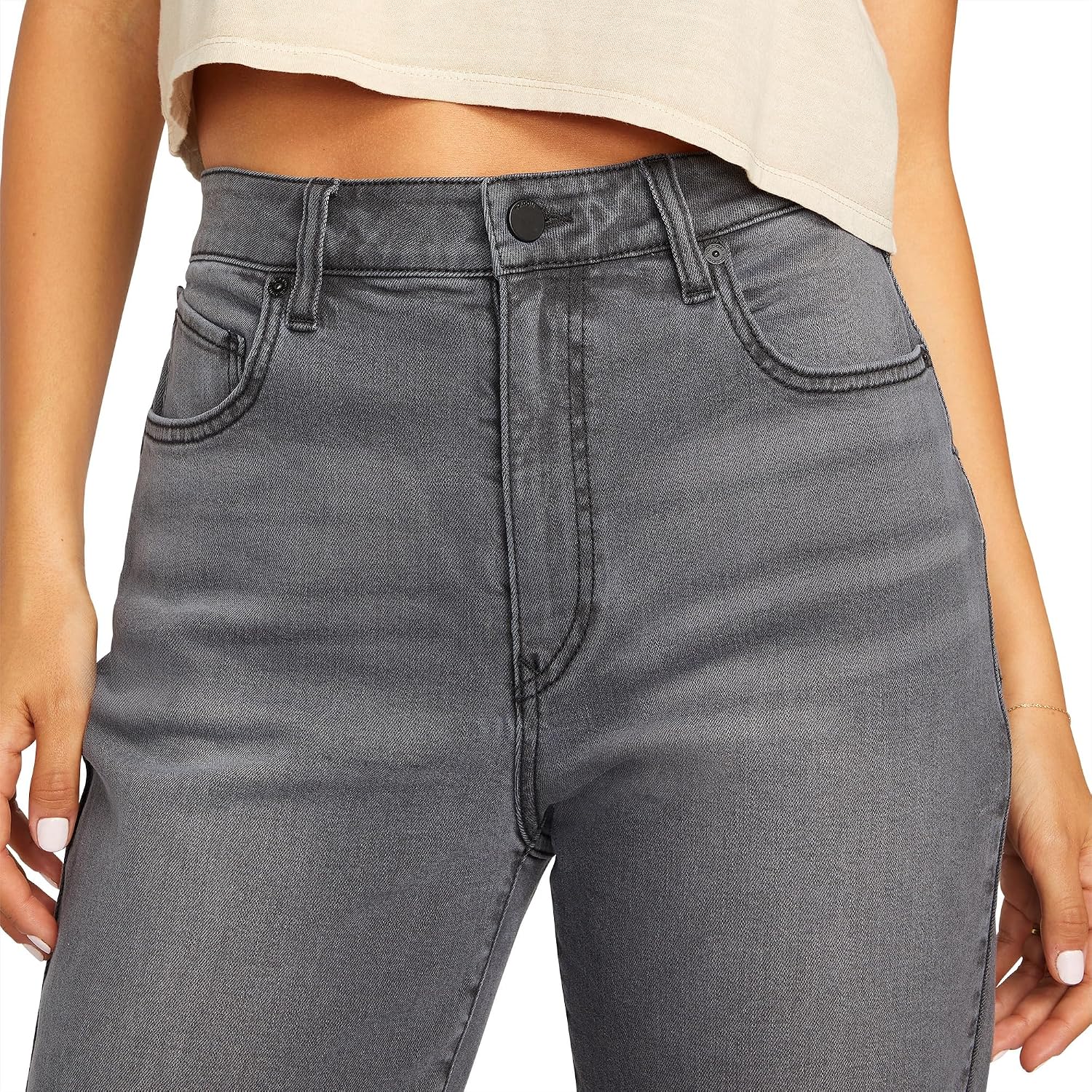 Volcom Women's Stone Step High Rise Denim Jean Pant Vintage Black