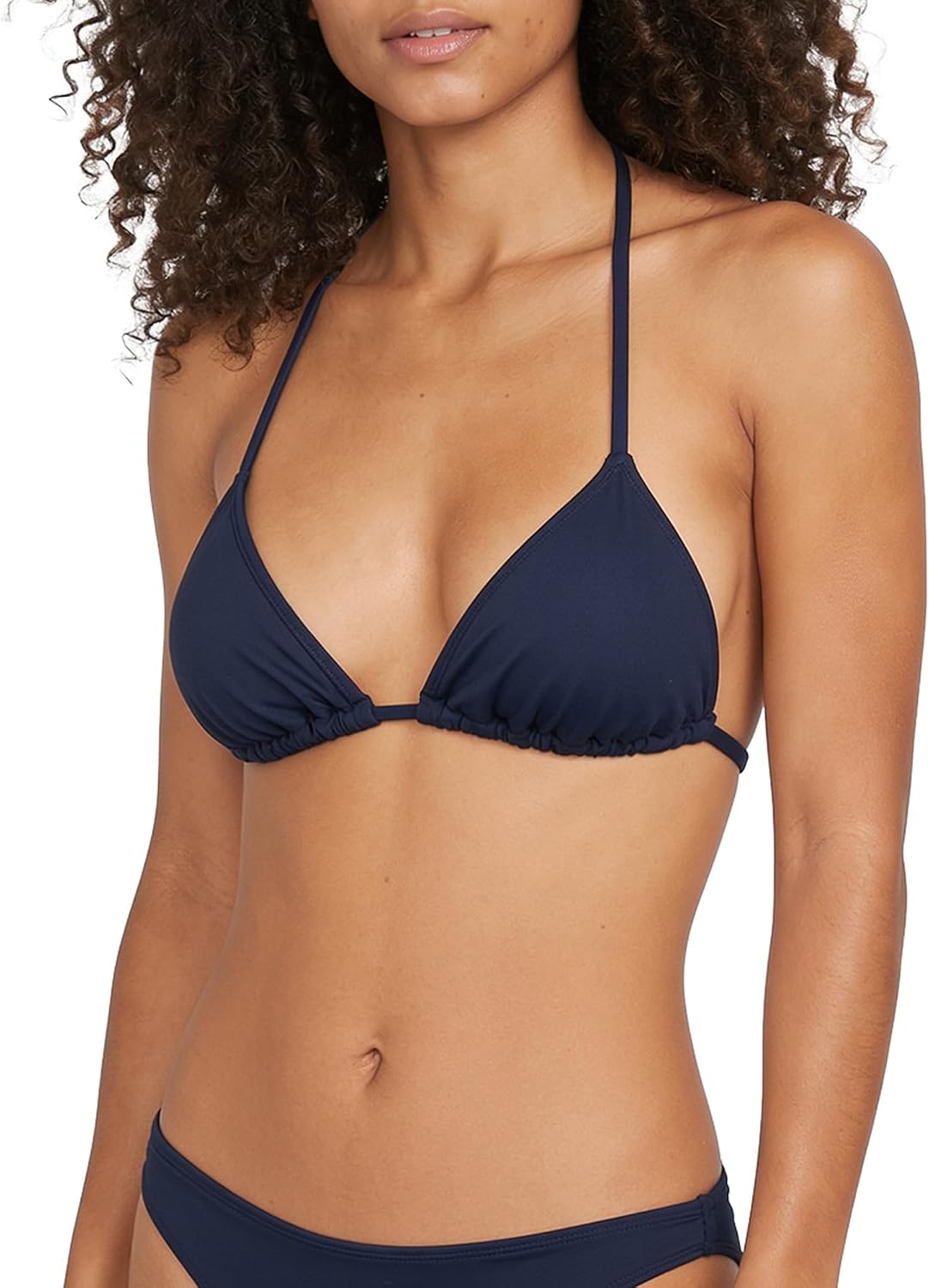 Volcom Women's Tri Bikini Top – Sustainable Slide-tri Swim Top with Adjustable Halter and Removable Cups Navy