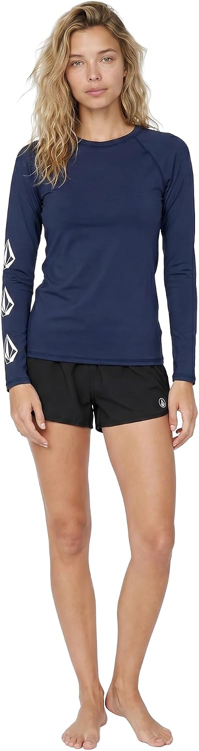 Volcom Women's Simply Core Long Sleeve Rashguard Upf 50+ Navy