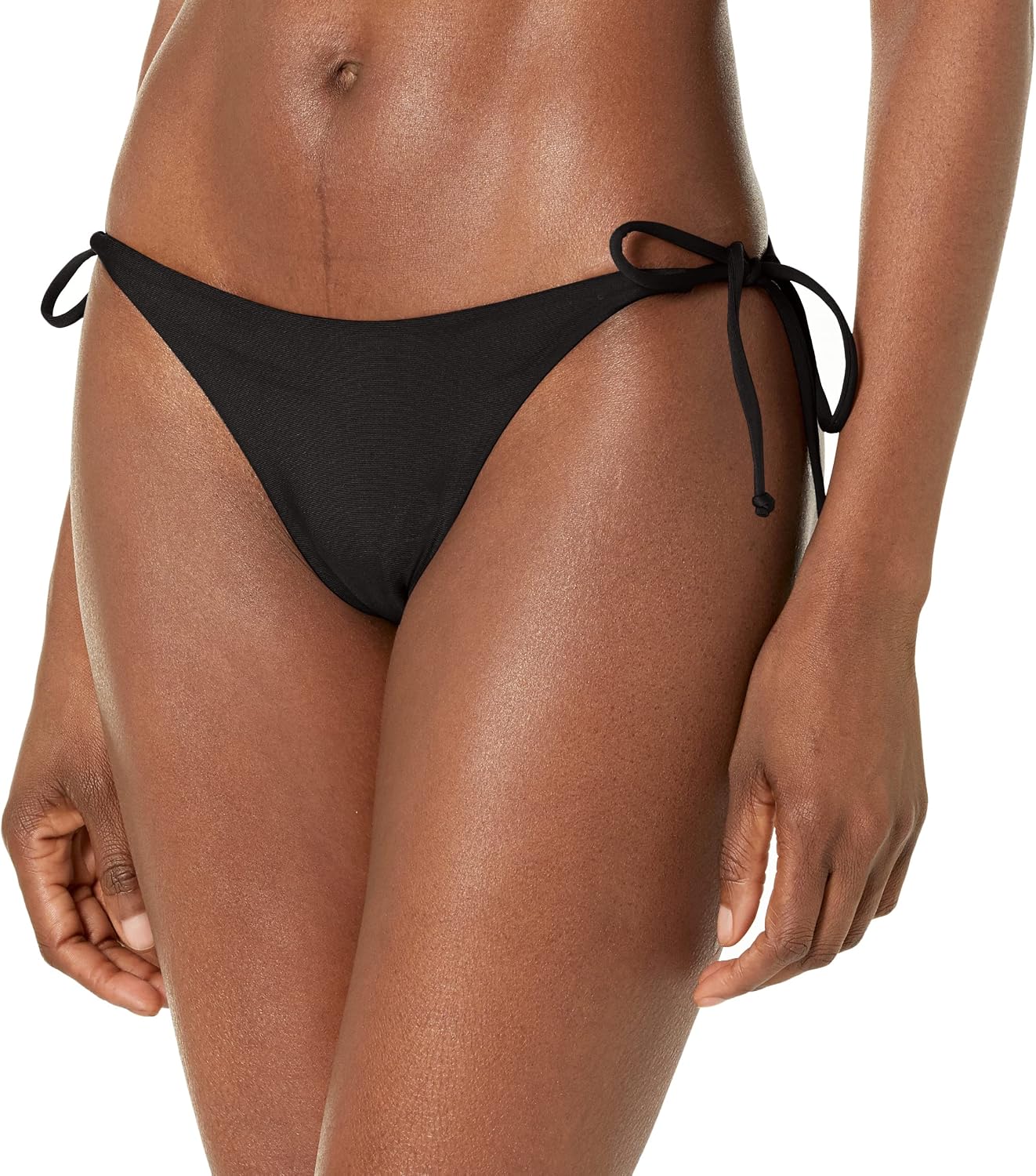 Volcom Women's Simply Seamless Skimpy Tie Side Swimsuit Bikini Bottom Black-c