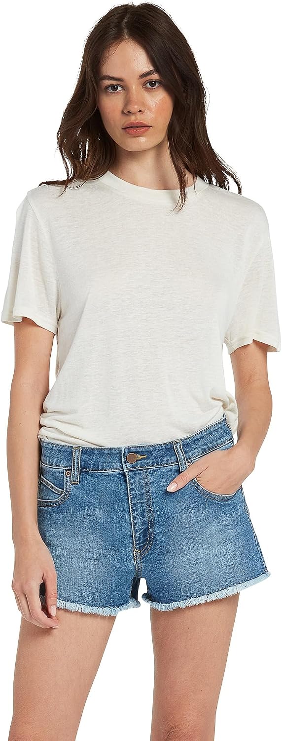Volcom Women's Stoney Stretch Cut Off Denim Short Jasper Blue