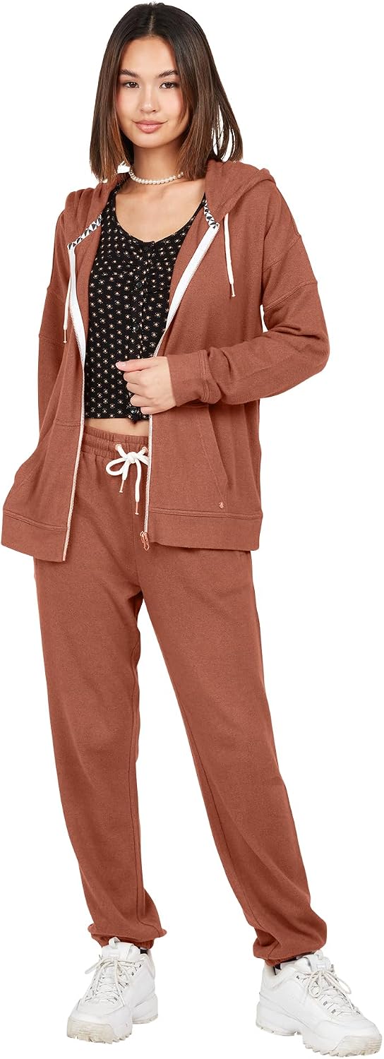 Volcom Women's Lived In Lounge Fleece Sweatpants (Regular & Plus Size) Dark Clay