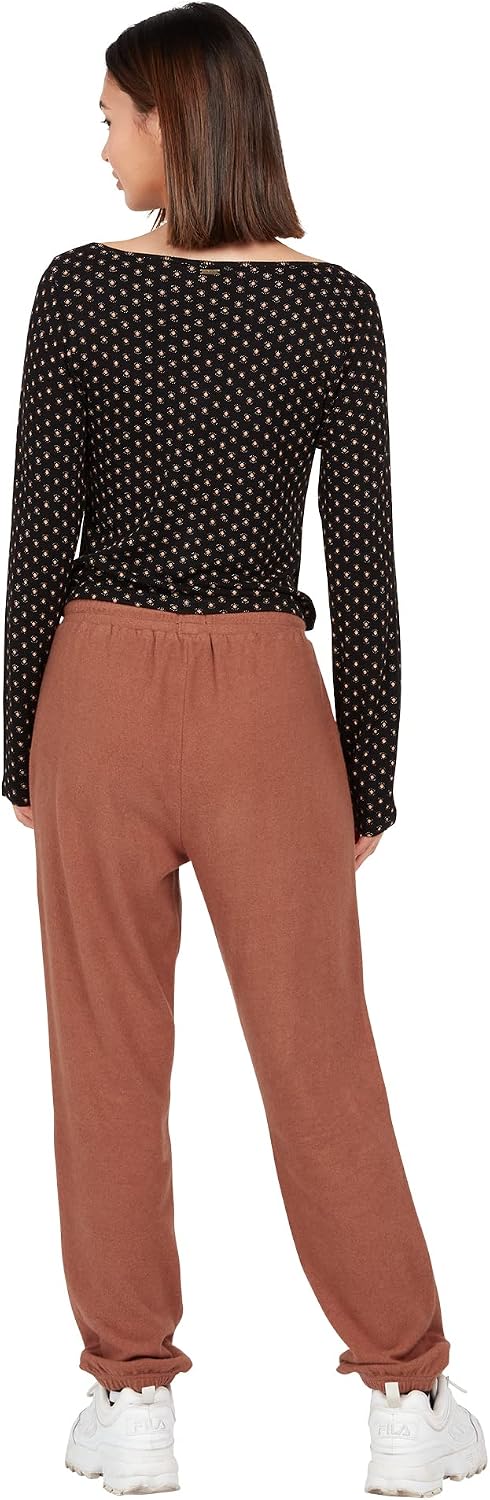 Volcom Women's Lived In Lounge Fleece Sweatpants (Regular & Plus Size) Dark Clay